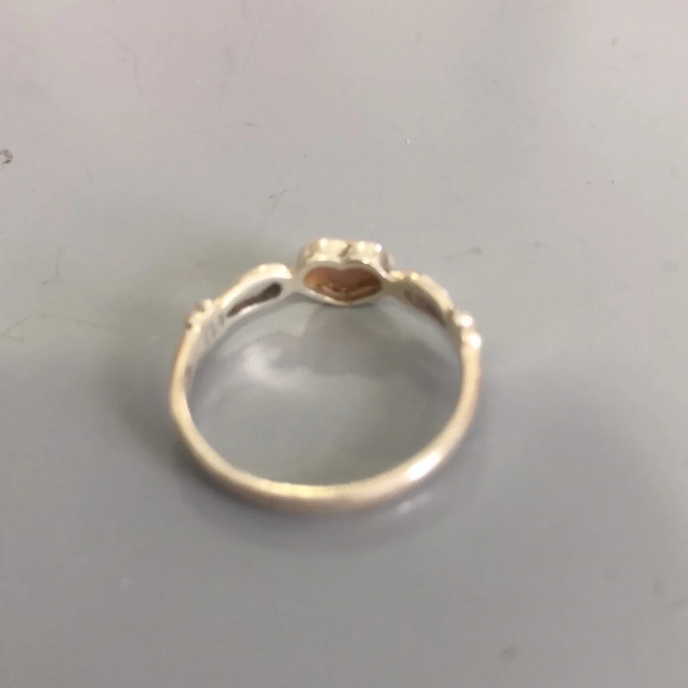 Sterling Silver Heart Ring With Heart Stone